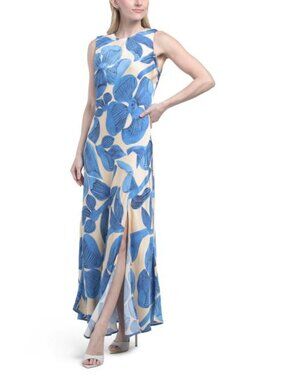 COREY LYNN CALTER Satin Floral Maxi Dress